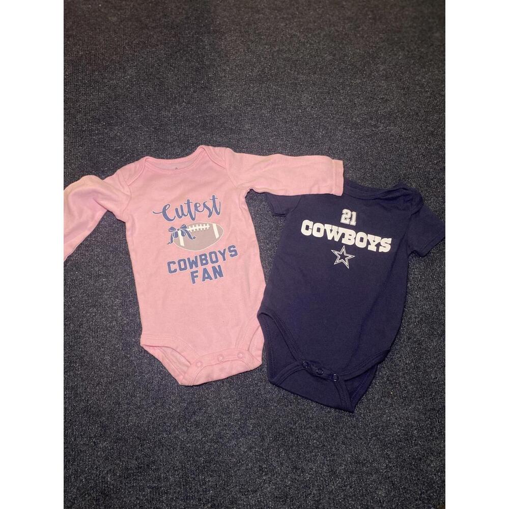 Dallas Cowboys Baby Bodysuit Set, Size 6M